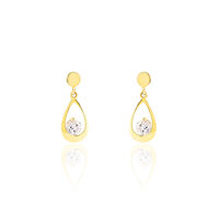 Boucles D'oreilles Pendantes Phaenna Or Jaune Oxyde De Zirconium