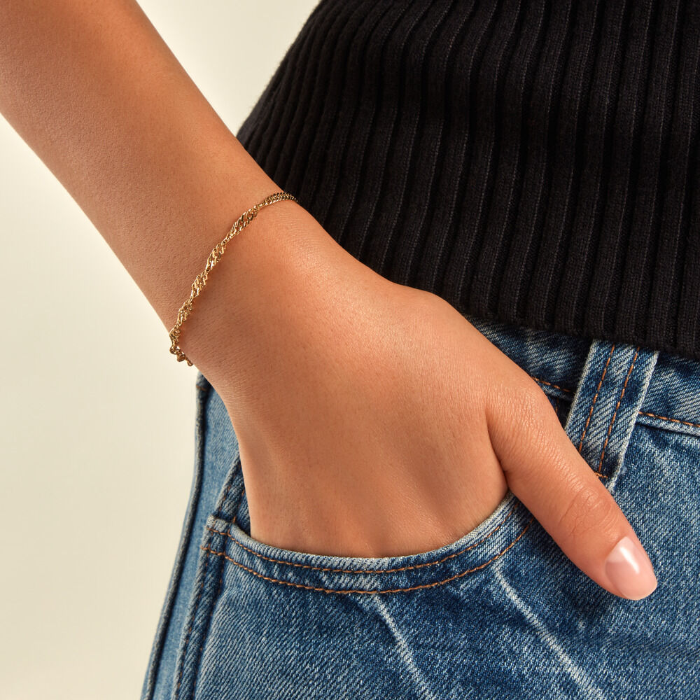 Bracelet Cinthia Acier Jaune - Bracelets mailles Femme | Marc Orian