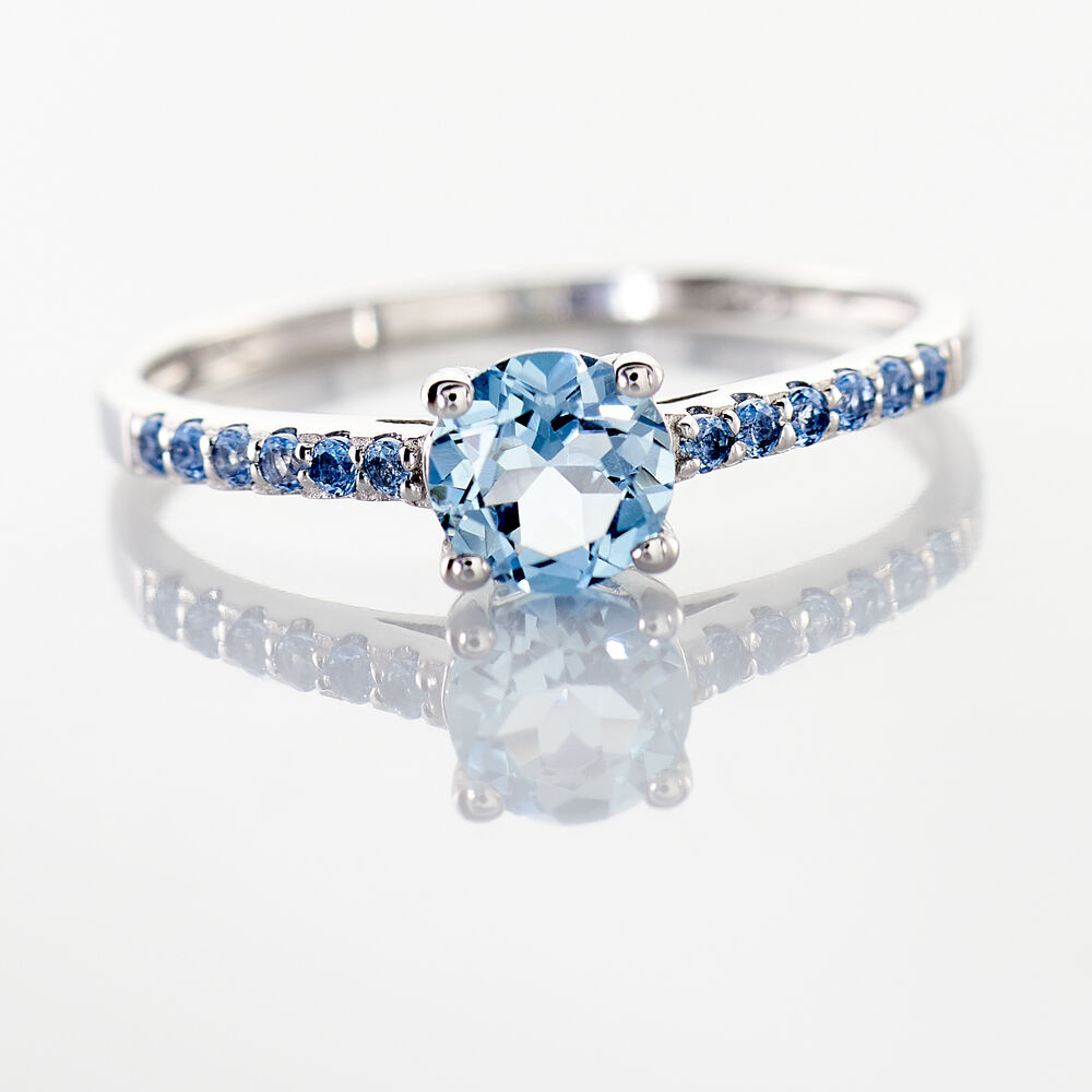 Bague Manon Or Blanc Topaze Et Oxyde De Zirconium - Bagues pierres fines Femme | Marc Orian