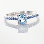 Bague Manon Or Blanc Topaze Et Oxyde De Zirconium - Bagues pierres fines Femme | Marc Orian