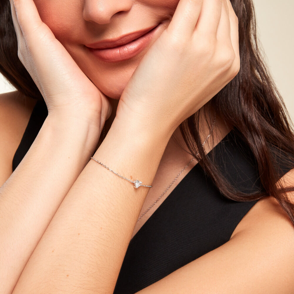 Bracelet Kelvyn Argent Blanc Oxyde De Zirconium - Bracelets chaînes Femme | Marc Orian