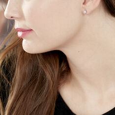 Boucles D'oreilles Puces Ofelia Or Blanc Diamant - Clous d'oreilles Femme | Marc Orian