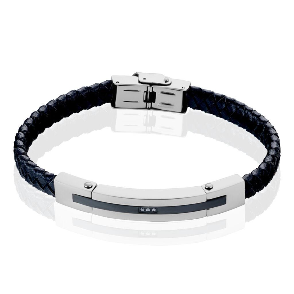 Bracelet Acier Blanc Christophe Oxyde De Zirconium - Bracelets cuir Homme | Marc Orian