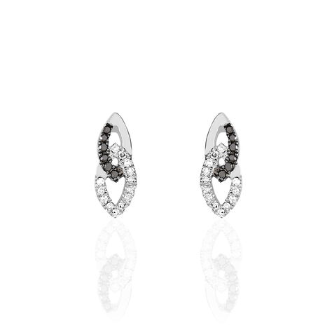 Boucles D'oreilles Puces Or Blanc Diamant - Boucles d'oreilles pierres précieuses Femme | Marc Orian