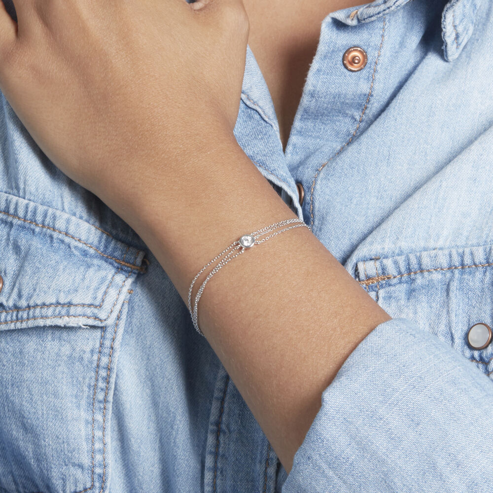 Bracelet Celia Argent Blanc Oxyde De Zirconium - Bracelets chaînes Femme | Marc Orian