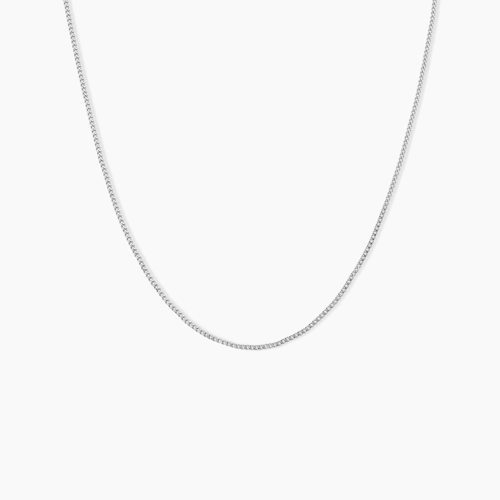 Cha&icirc;ne Iris Maille Gourmette Or Blanc - Chaines Femme | Marc Orian