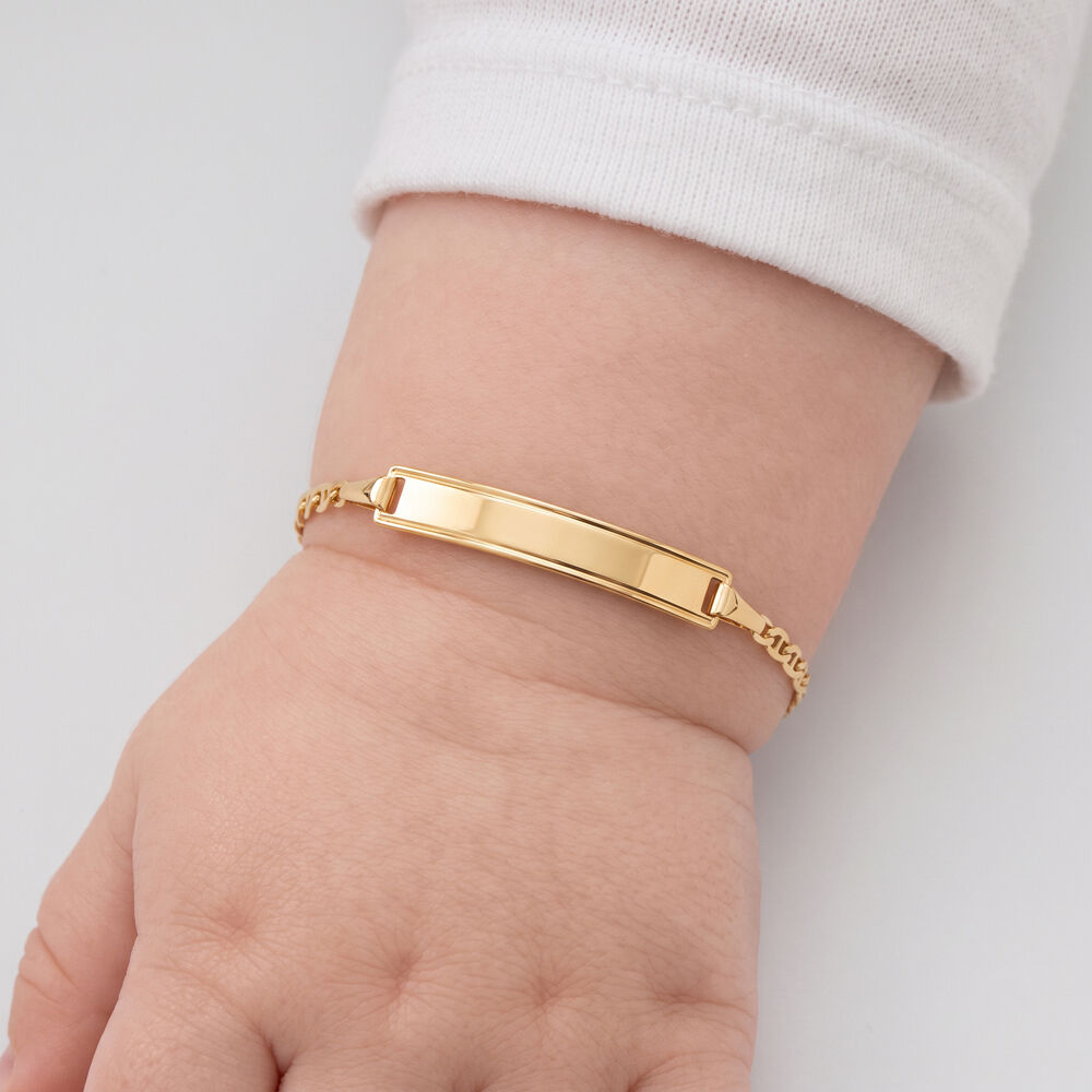 Bracelet Identit&eacute; Fanelia Maille Marine Or Jaune - Gourmettes Enfant | Marc Orian