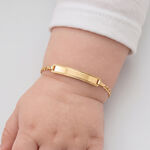 Bracelet Identit&eacute; Fanelia Maille Marine Or Jaune - Gourmettes Enfant | Marc Orian