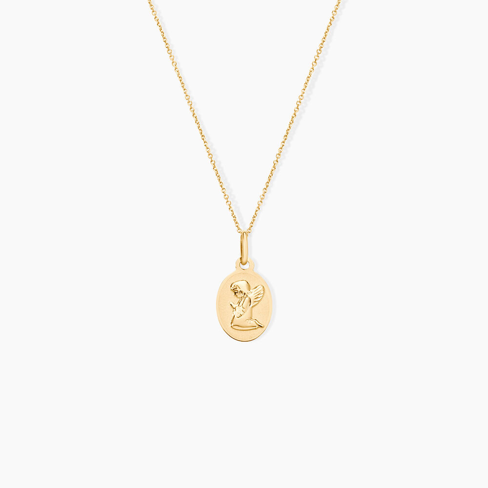 Pendentif Ange Ovale Or Jaune - Bijoux personnalisés Famille | Marc Orian