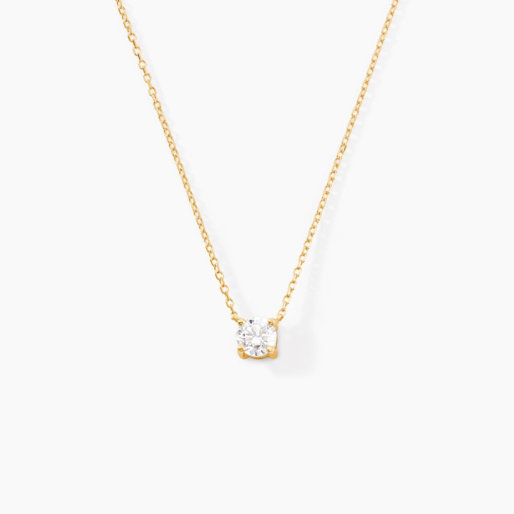 Collier Aphrodite Ld Or Jaune Diamant Synth&eacute;tique - Colliers solitaires Femme | Marc Orian
