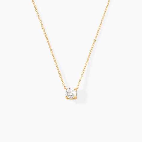 Collier Aphrodite Ld Or Jaune Diamant Synth&eacute;tique - Colliers solitaires Femme | Marc Orian