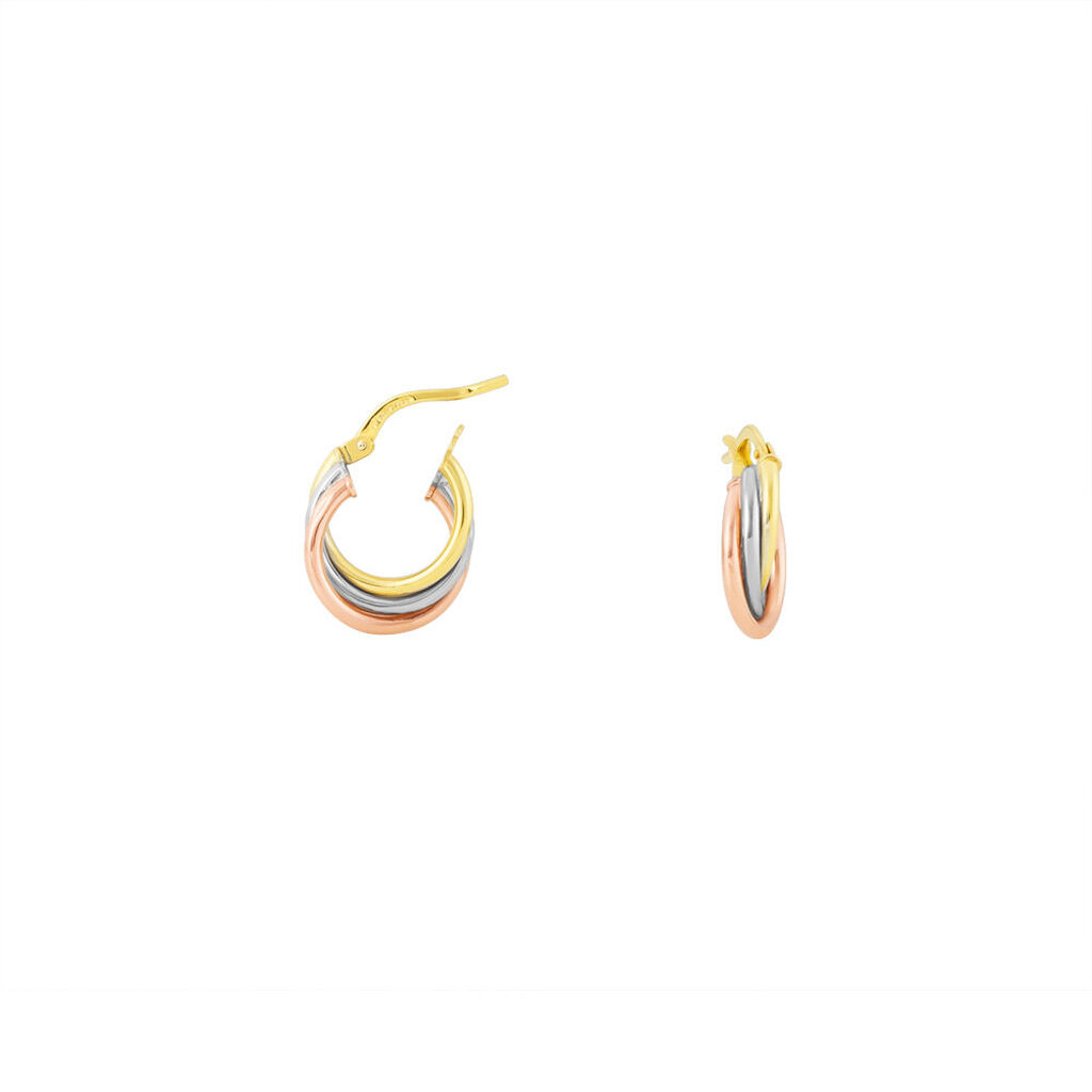 Créoles Tanya Or Tricolore - Boucles d'oreilles Créoles Femme | Marc Orian