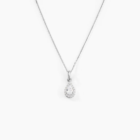 Collier Silvette Argent Blanc Oxyde De Zirconium - Colliers avec pierres Femme | Marc Orian