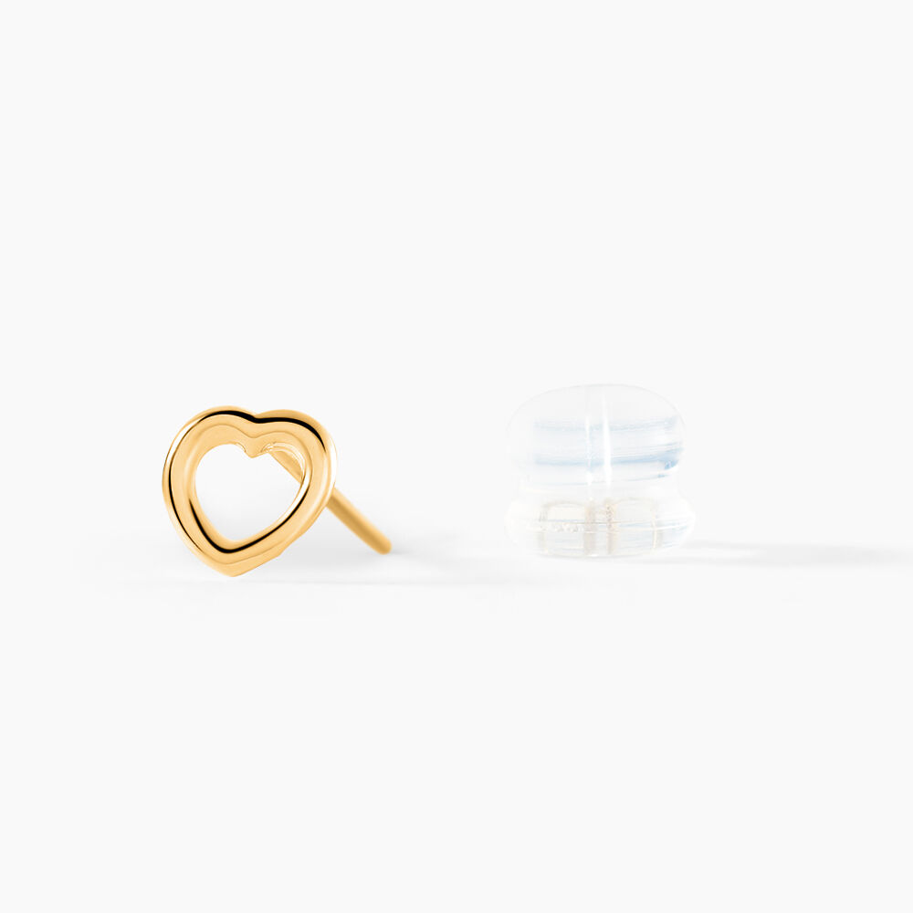Boucles D'oreilles Puces Anne-maudae Coeurs Or Jaune - Puces Femme | Marc Orian