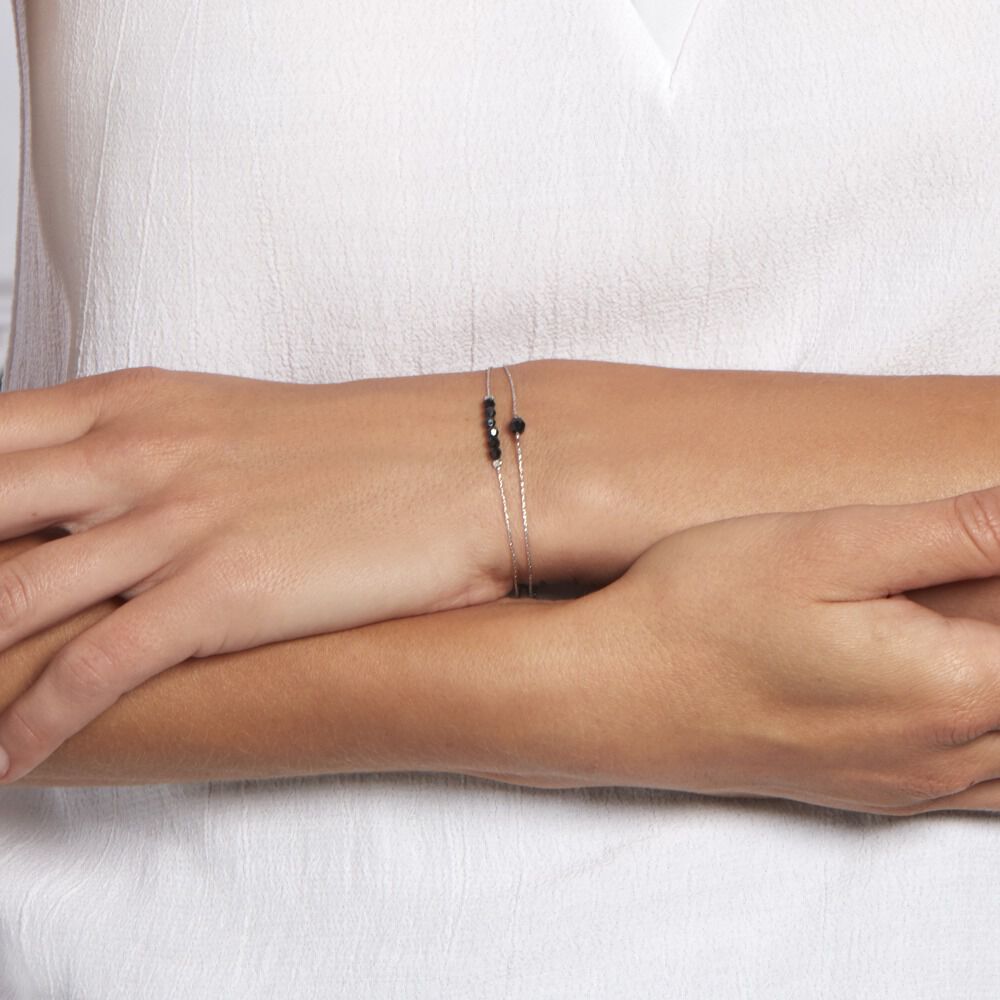 Bracelet Elisane Argent Blanc Pierre De Synthese - Bracelets chaînes Femme | Marc Orian