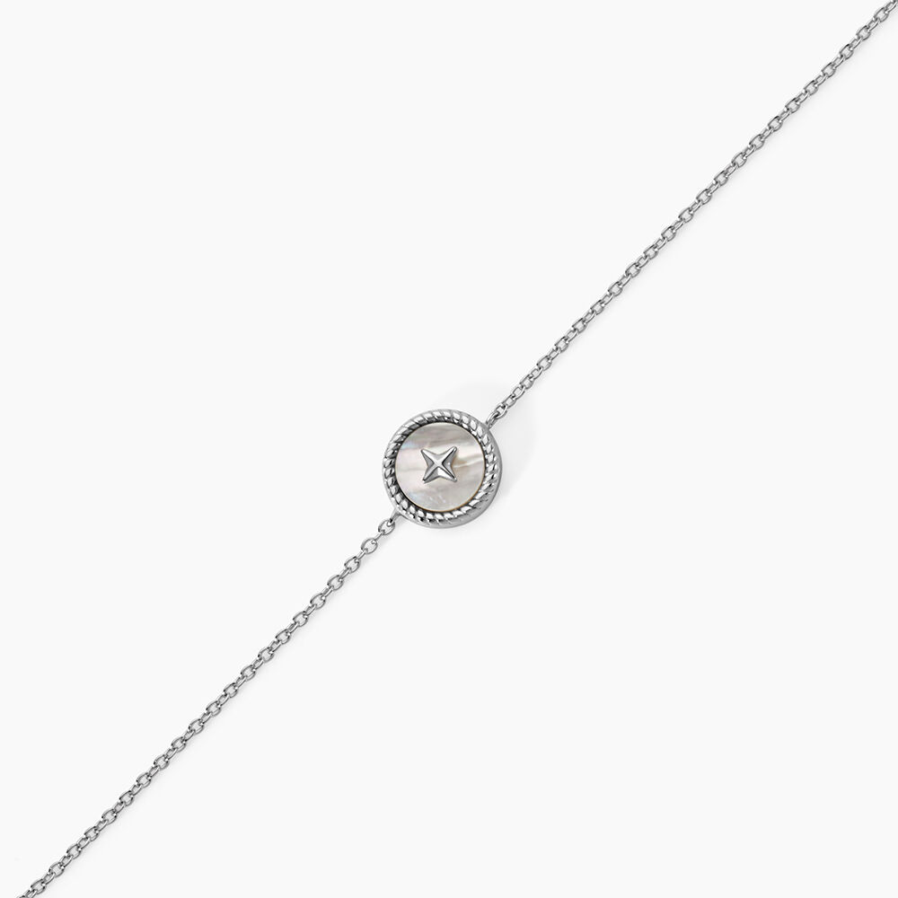 Bracelet Izarra Argent Blanc Nacre - Bracelets Medailles Femme | Marc Orian