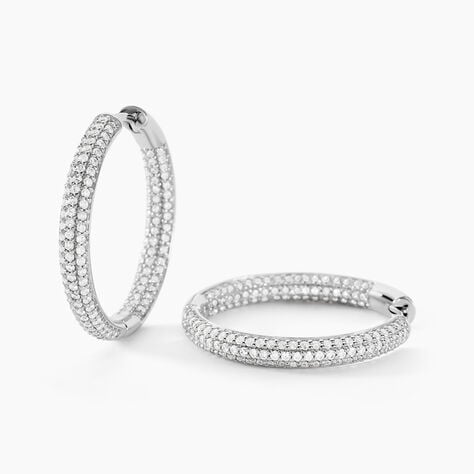 Créoles Suzel Argent Blanc Oxyde De Zirconium - Créoles Femme | Marc Orian