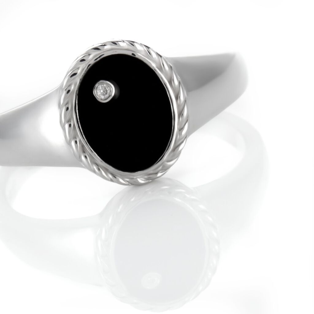 Bague Argent Blanc Lugus Email Et Oxyde De Zirconium - Bague fantaisie Femme | Marc Orian
