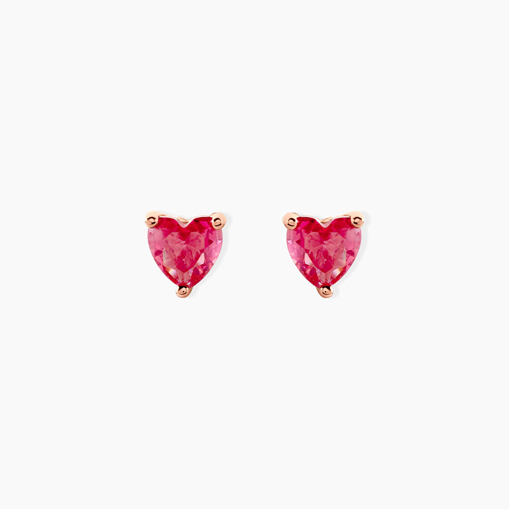 Boucles D'oreilles Kelvyn Argent Rose Oxyde - Puces Femme | Marc Orian