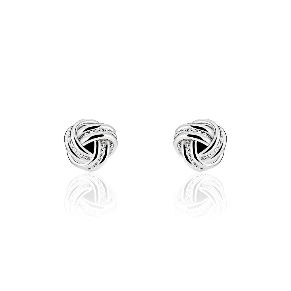 Boucles D'oreilles Puces Iloa Argent Blanc - Puces Femme | Marc Orian