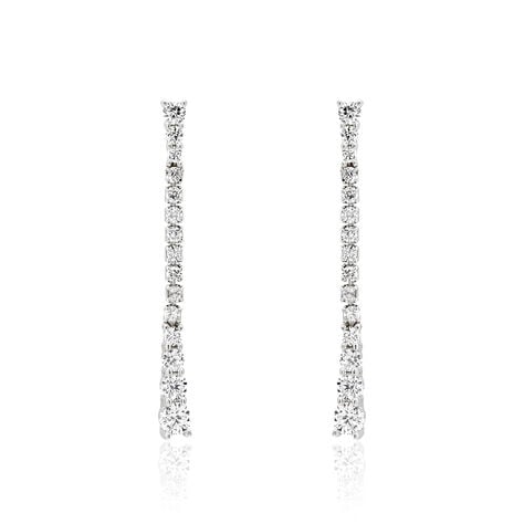 Boucles D'oreilles Pendantes Amenis Argent Blanc Oxyde De Zirconium - Pendantes Femme | Marc Orian