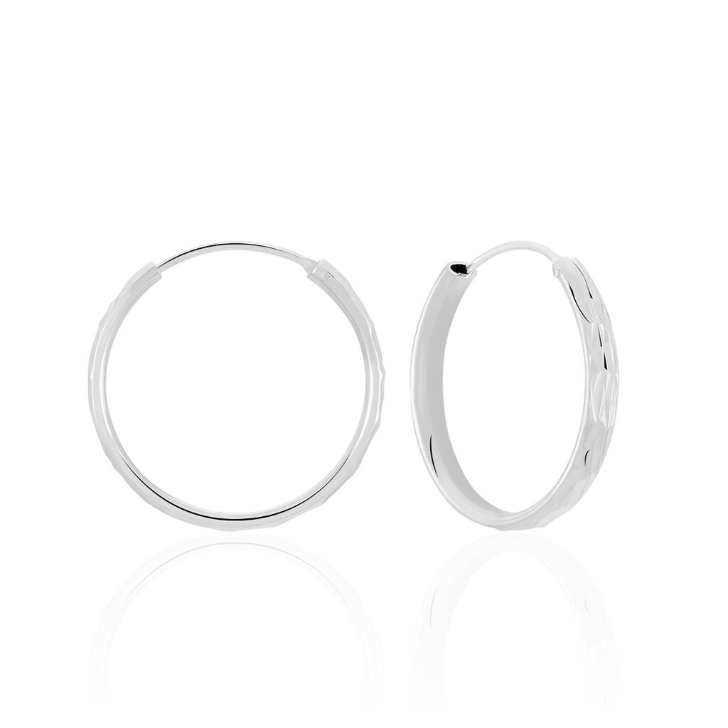 Créoles Argent Blanc Najiha - Créoles Femme | Marc Orian