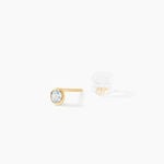 Boucles D'oreilles Puces Edy Serti Clos Or Jaune Topaze - Puces Femme | Marc Orian