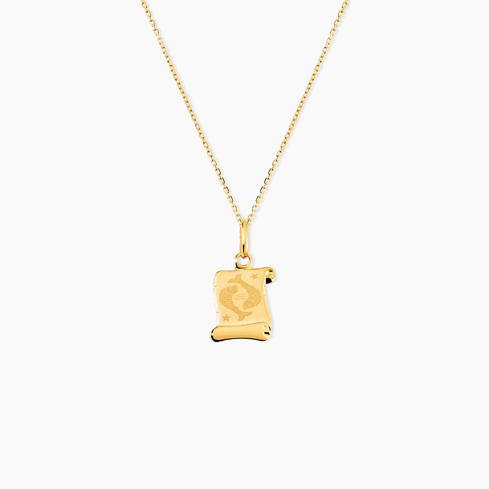 Pendentif Lamie Zodiaque Parchemin Or Jaune - Bijoux personnalis&eacute;s Famille | Marc Orian