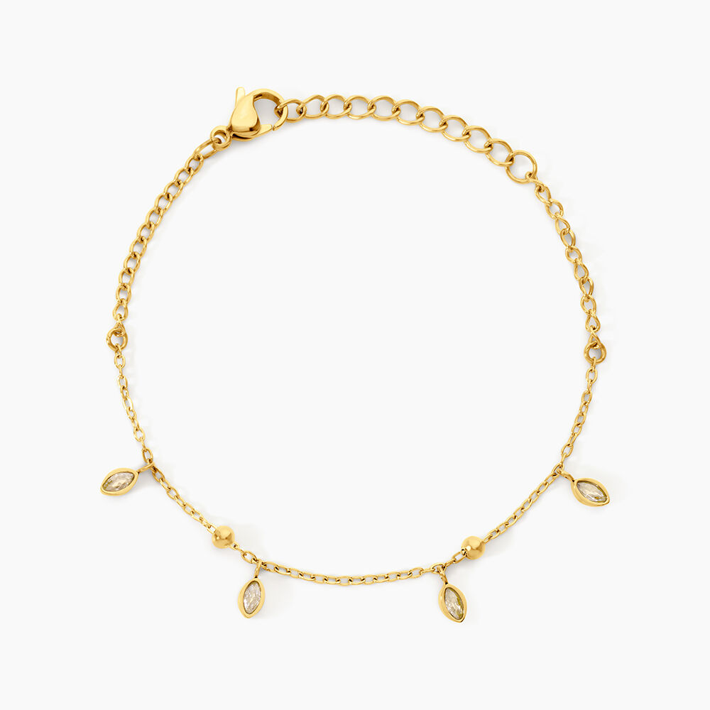 Bracelet Ivy Acier Jaune Oxyde De Zirconium - Bracelets cha&icirc;nes Femme | Marc Orian