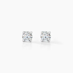 Boucles D'oreilles Puces Victoria Or Blanc Diamant - Clous d'oreilles Famille | Marc Orian