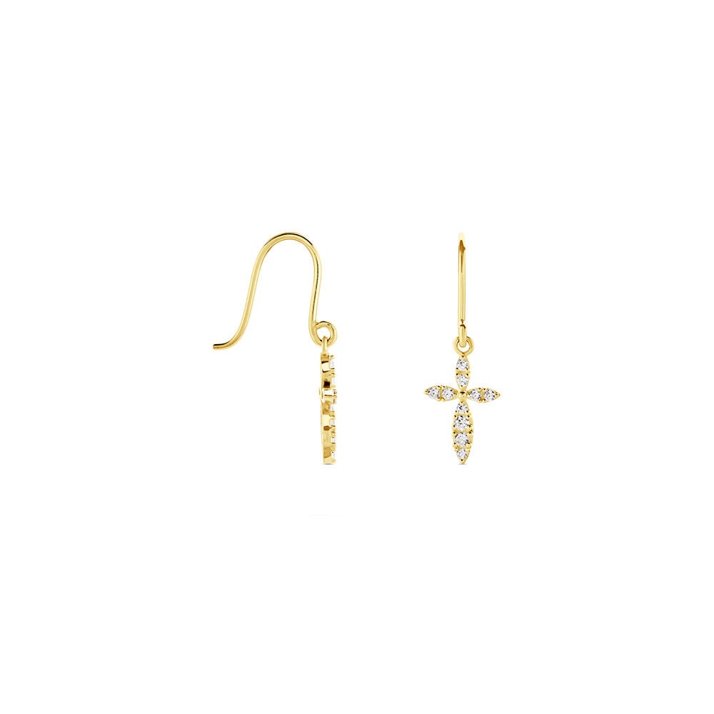 Boucles D'oreilles Pendantes Chastity Or Jaune Oxyde De Zirconium - Pendantes Femme | Marc Orian