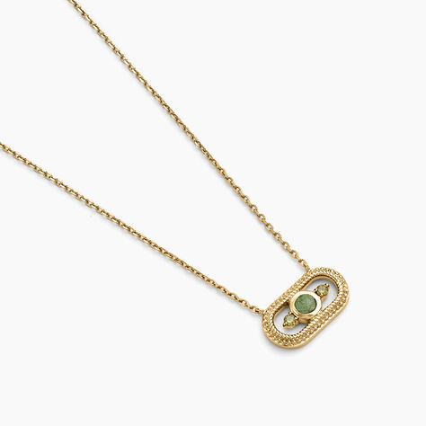 Collier Jasmee Plaque Or Jaune Pierre De Synthese Oxyde De Zirconium - Colliers avec pierres Femme | Marc Orian