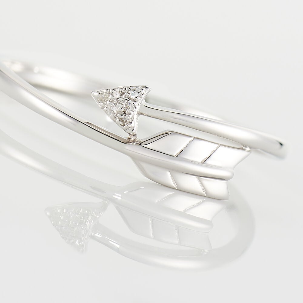 Bague Fleche Or Blanc Diamant - Bagues pierres pr&eacute;cieuses Femme | Marc Orian