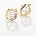 Boucles D'oreilles Puces Or Blanc Lydia Oxydes De Zirconium - Puces Femme | Marc Orian