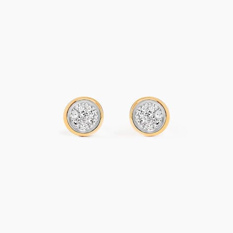Boucles D'oreilles Puces Or Jaune Diamants - Puces Femme | Marc Orian