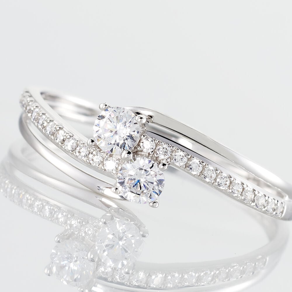 Bague Clarina Or Blanc Oxyde De Zirconium - Bagues avec pierre Femme | Marc Orian