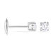 Boucles D'oreilles Puces 4 Griffes Or Blanc Diamant Synthetique - Puces Femme | Marc Orian