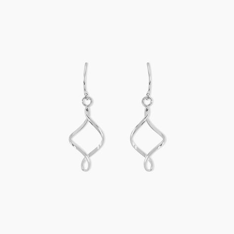 Boucles D'oreilles Pendantes Louison Argent Blanc - Pendantes Femme | Marc Orian