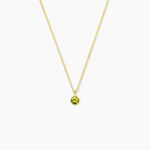 Collier Poem Argent Jaune P&eacute;ridot - Colliers avec pierres Femme | Marc Orian