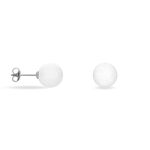 Boucles D'oreilles Puces Orbe Argent Blanc C&eacute;ramique - Puces Femme | Marc Orian