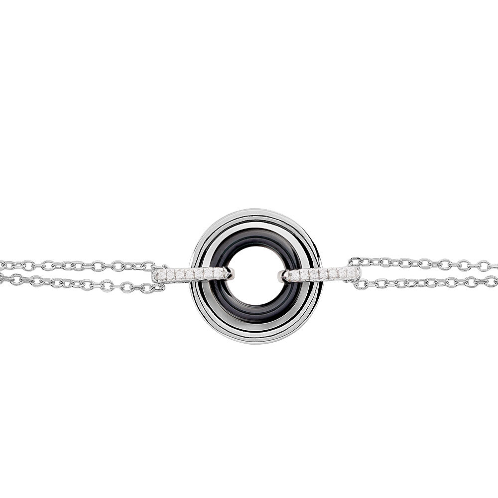 Bracelet Ina Argent Blanc C&eacute;ramique Et Oxyde De Zirconium - Bracelets cha&icirc;nes Femme | Marc Orian