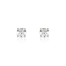 Boucles D'oreilles Puces Victoria Or Blanc Diamant - Clous d'oreilles Famille | Marc Orian