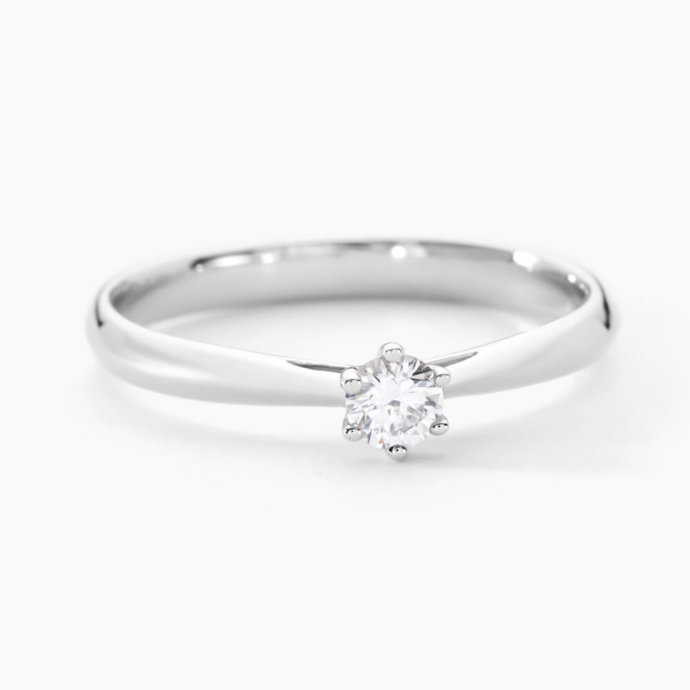 Bague Solitaire Veronika Or Blanc Diamant - Parures de mariage Femme | Marc Orian