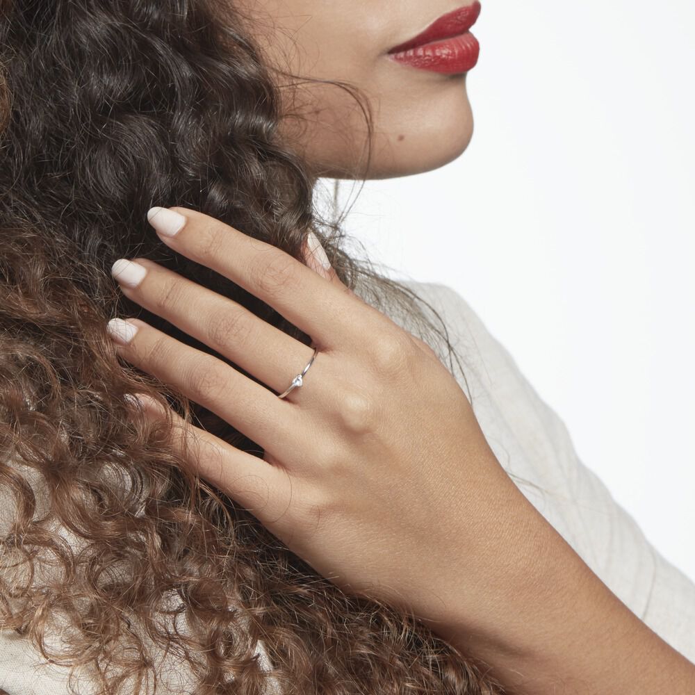 Bague Solitaire 1er Solitaire Argent Blanc Oxyde De Zirconium - Solitaires Femme | Marc Orian