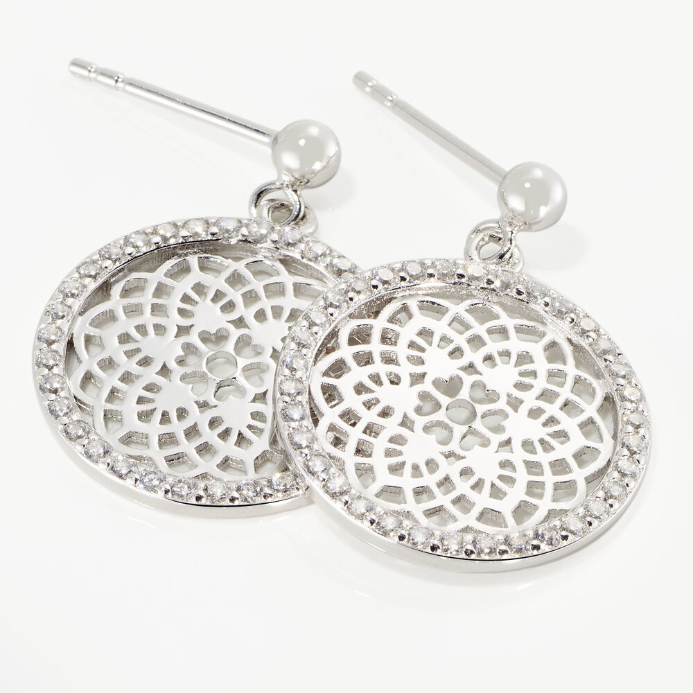 Boucles D'oreilles Pendantes Agnete Argent Blanc Oxyde De Zirconium - Pendantes Femme | Marc Orian