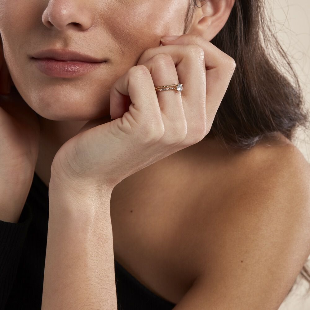Bague Solitaire Rosemonde Or Jaune Oxyde De Zirconium - Solitaires Femme | Marc Orian
