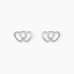 Boucles D'oreilles Puces Lehinaae Argent Blanc - Puces Femme | Marc Orian
