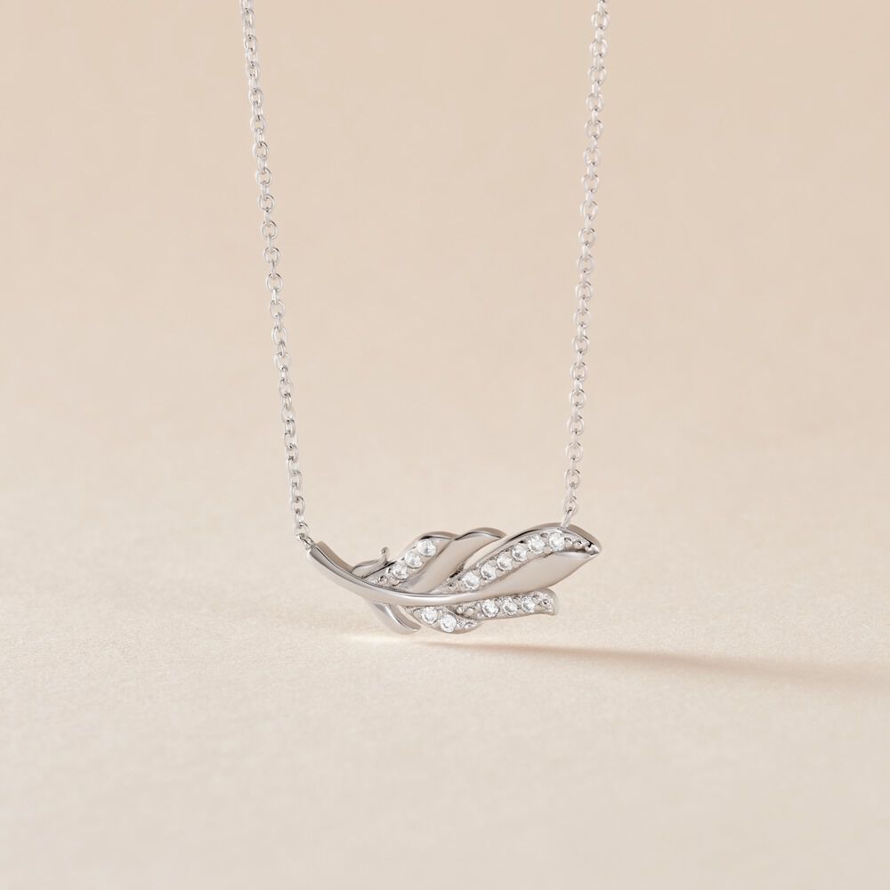 Collier Isae Argent Blanc Oxyde De Zirconium - Colliers avec pierres Femme | Marc Orian
