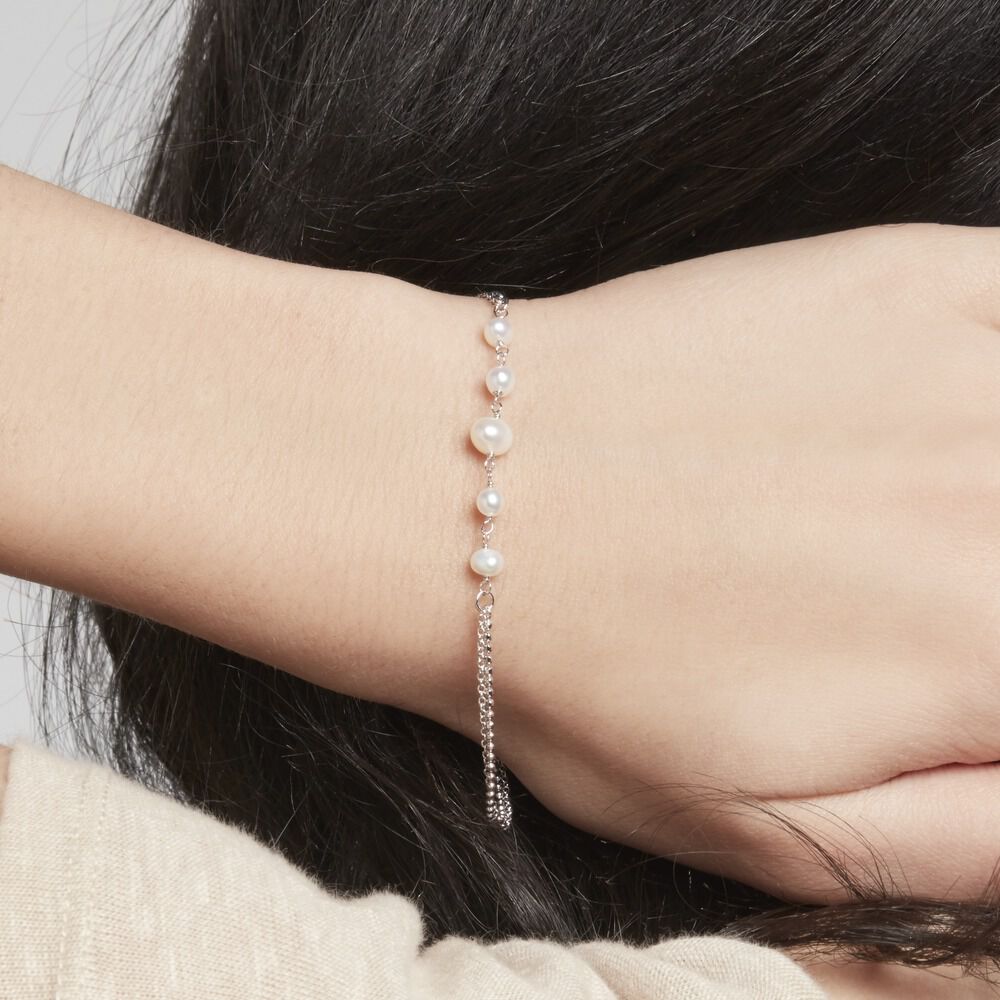 Bracelet Noa Argent Blanc Perle De Culture - Bracelets chaînes Femme | Marc Orian