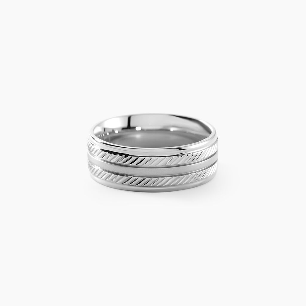 Bague Acier Blanc Jesper - Bijoux fantaisie Homme | Marc Orian